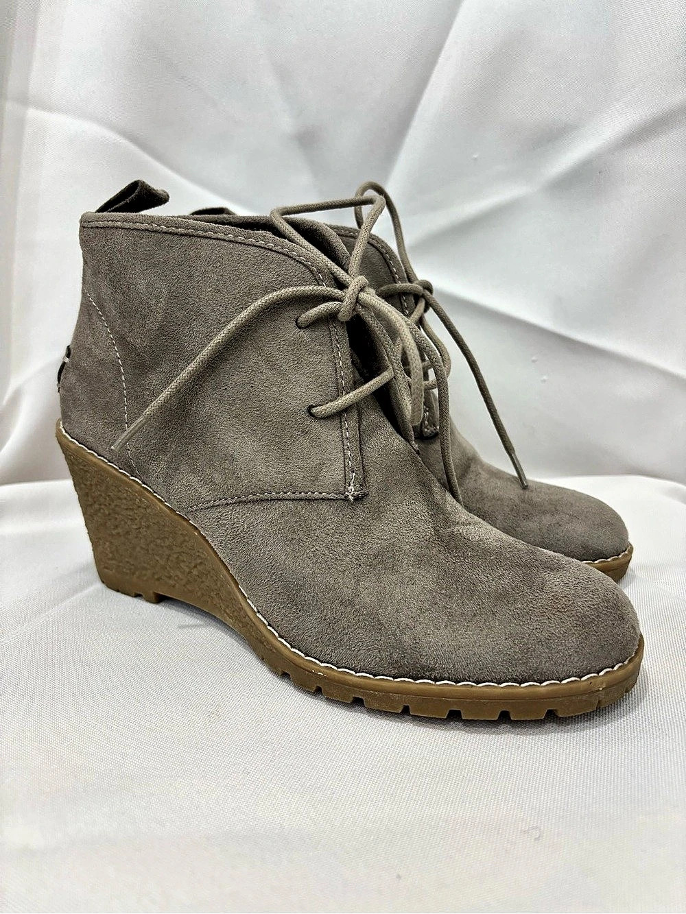 Bass Wedge Chukka Ankle Boots Gray US 6